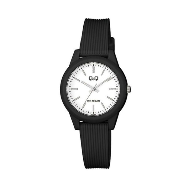 Q&Q Watch by Citizen VS13J003Y Women Analog Watch with Black Rubber Strap