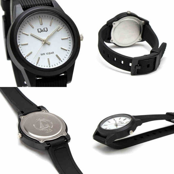 Q&Q Watch by Citizen VS13J003Y Women Analog Watch with Black Rubber Strap