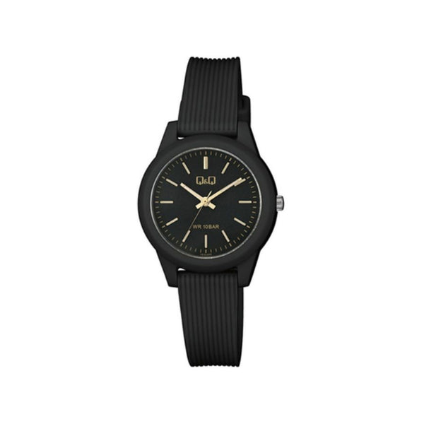 Q&Q Watch by Citizen VS13J004Y Women Analog Watch with Black Rubber Strap