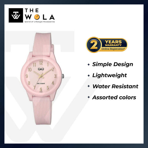 Q&Q Watch by Citizen VS13J005Y Women Analog Watch with Pink Rubber Strap