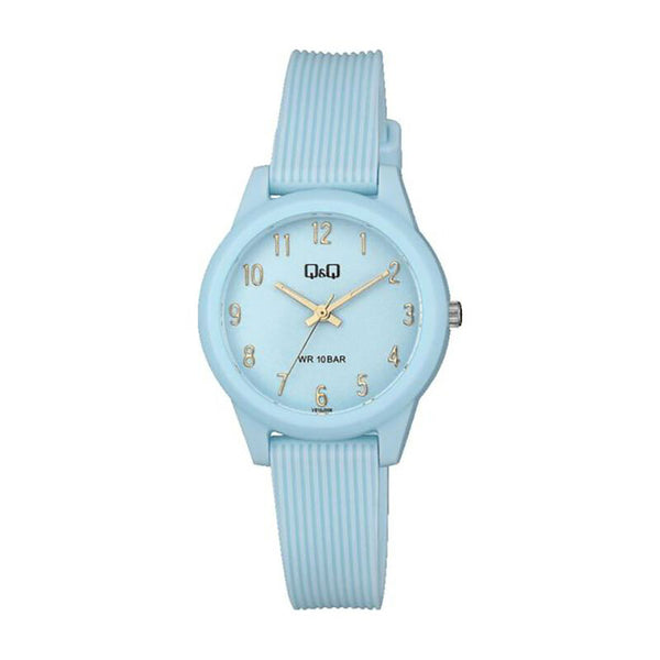 Q&Q Watch by Citizen VS13J006Y Women Analog Watch with Blue Rubber Strap