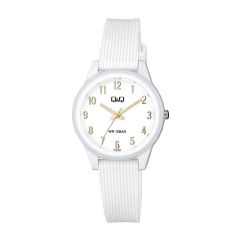 Q&Q Watch by Citizen VS13J008Y Women Analog Watch with White Rubber Strap