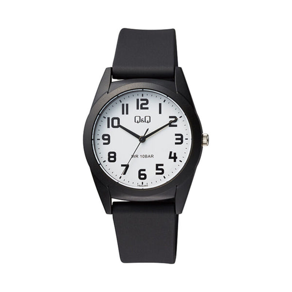 Q&Q Watch by Citizen VS22J002Y Men Analog Watch with Black Rubber Strap