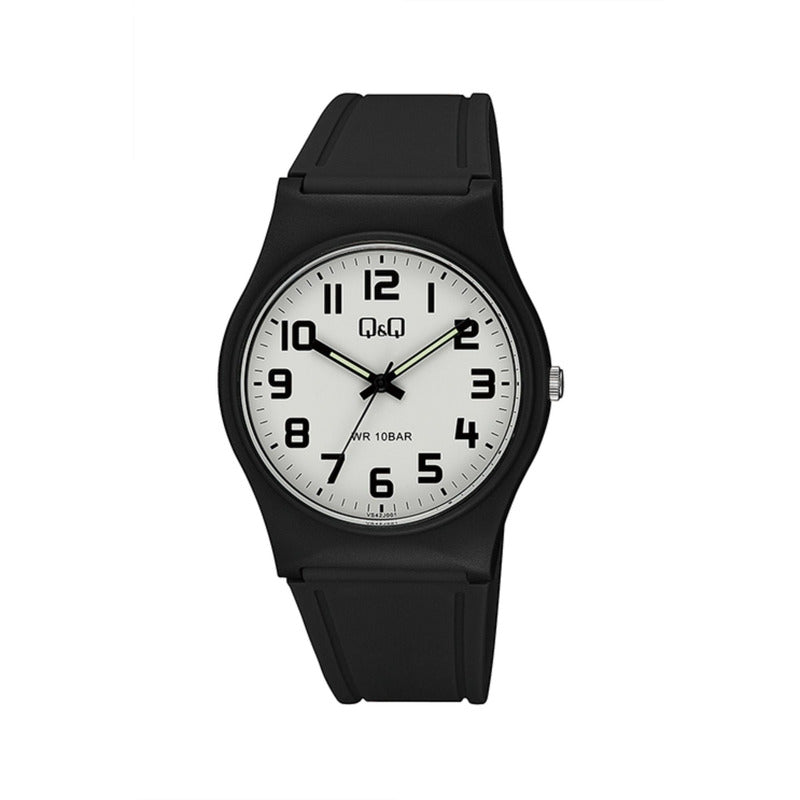 Q&Q Watch by Citizen VS42J001Y Men Analog Watch with Black Rubber Strap
