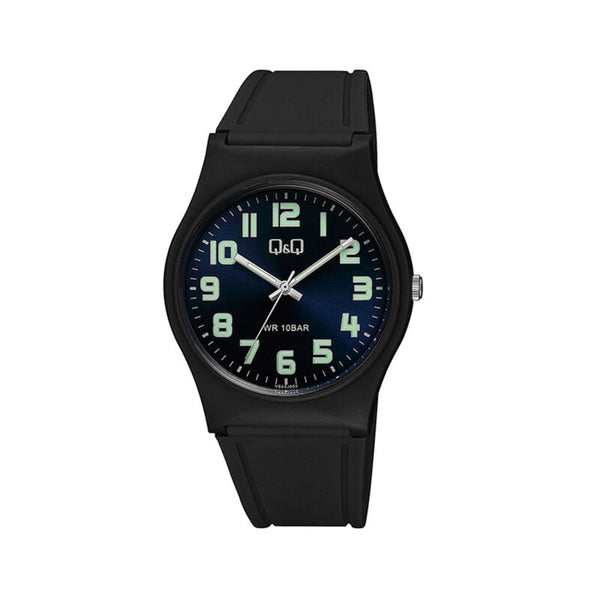 Q&Q Watch by Citizen VS42J003Y Men Analog Watch with Black Rubber Strap