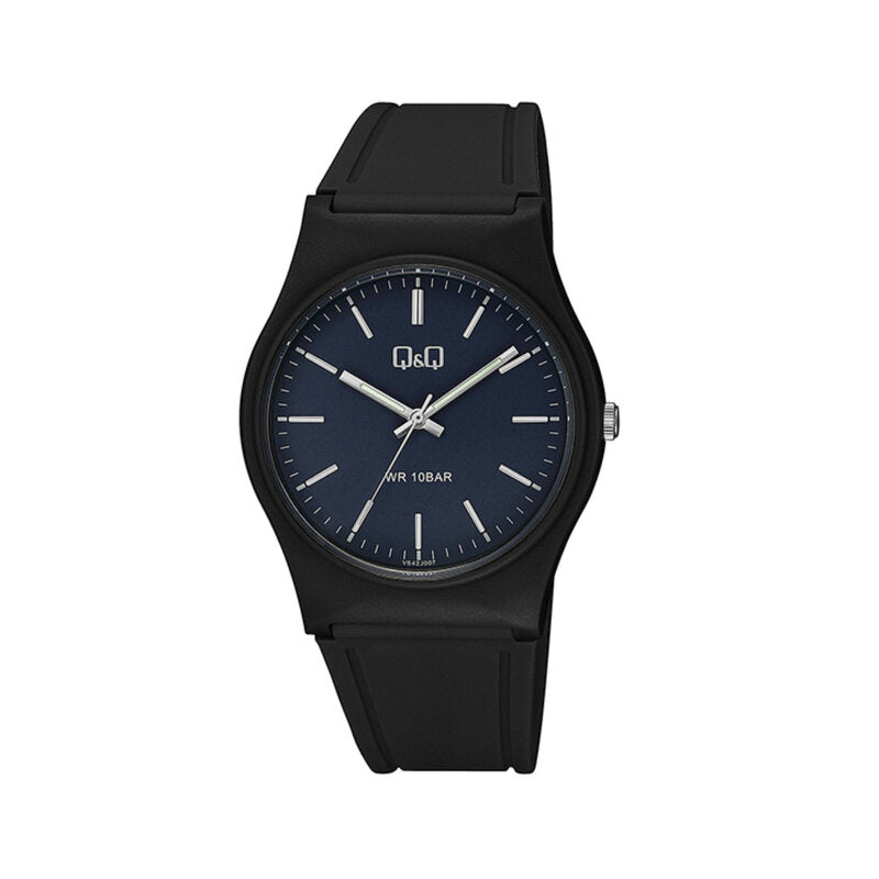 Q&Q Watch by Citizen VS42J007Y Men Analog Watch with Black Rubber Strap