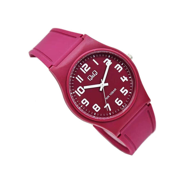 Q&Q Watch By Citizen VS42J008Y Men Analog Watch with Red Rubber Strap