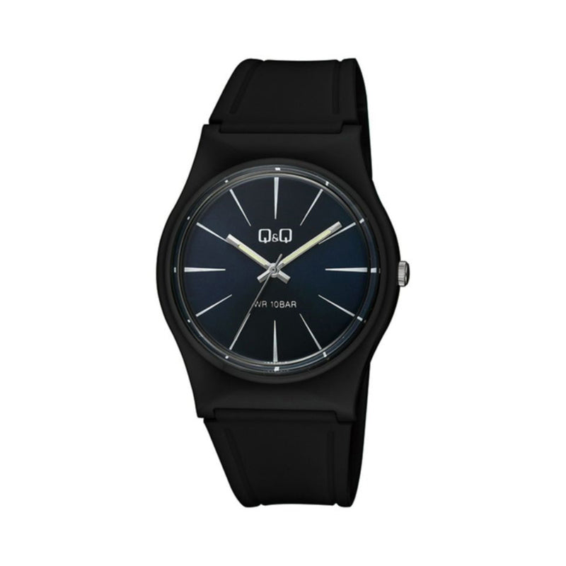 Q&Q Watch by Citizen VS42J010Y Men Analog Watch with Black Rubber Strap