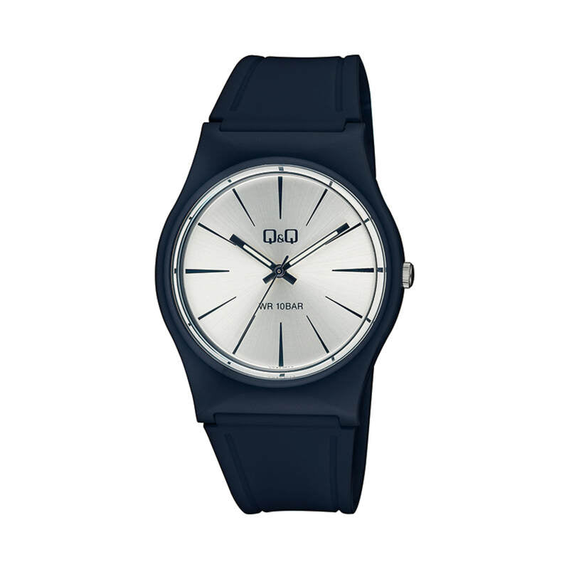 Q&Q Watch by Citizen VS42J013Y Men Analog Watch with Blue Rubber Strap