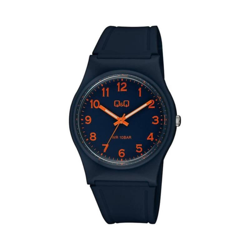 Q&Q Watch by Citizen VS42J015Y Men Analog Watch with Blue Rubber Strap