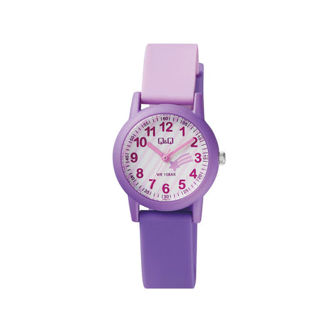 Q&Q Watch By Citizen VS49J004Y Kids Analog Watch with Purple Rubber Strap