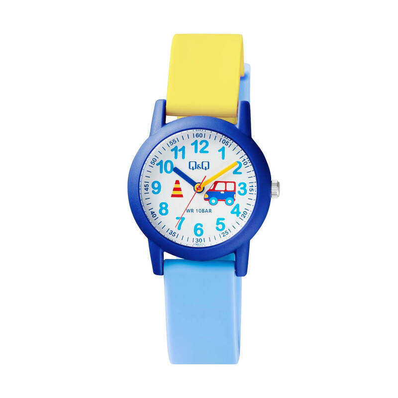 Q&Q Watch by Citizen VS49J010Y Kids Analog Watch with Blue Rubber Strap