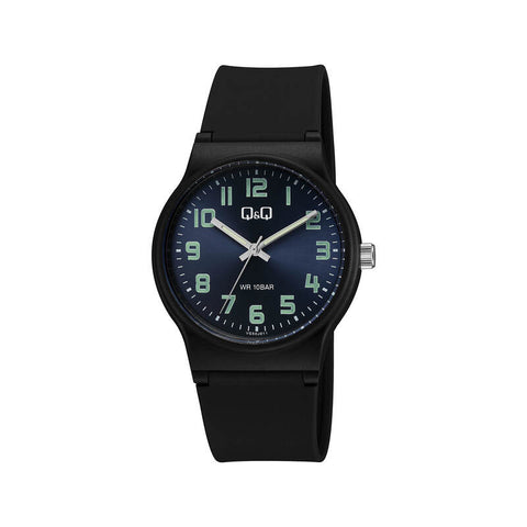 Q&Q Watch By Citizen VS50J011Y Men Analog Watch with Black Rubber Strap