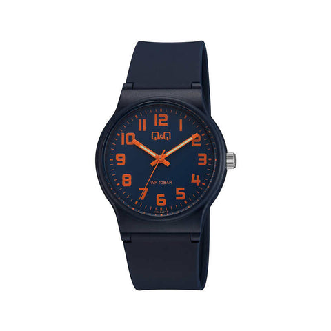 Q&Q Watch By Citizen VS50J012Y Men Analog Watch with Blue Rubber Strap