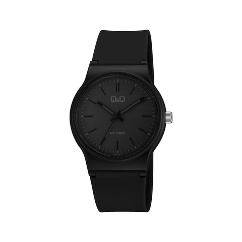Q&Q Watch By Citizen VS50J017Y Women Analog Watch with Black Rubber Strap