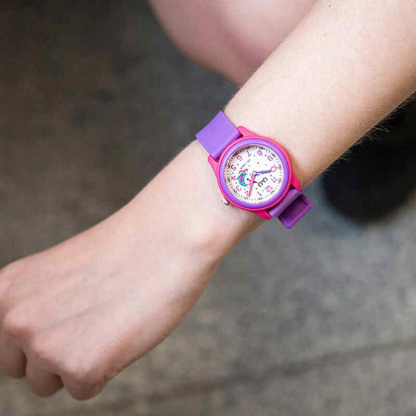 Q&Q Watch By Citizen VS59J003Y Kids Analog Watch with Purple Rubber Strap