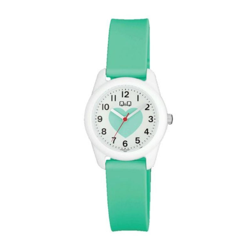 Q&Q Watch by Citizen VS65J001Y Kids Analog Watch with Green Rubber Strap