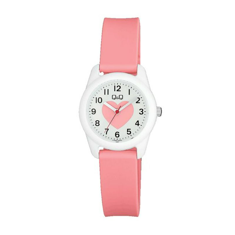 Q&Q Watch by Citizen VS65J002Y Kids Analog Watch with Pink Rubber Strap