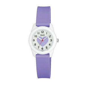 Q&Q Watch by Citizen VS65J003Y Kids Analog Watch with Purple Rubber Strap