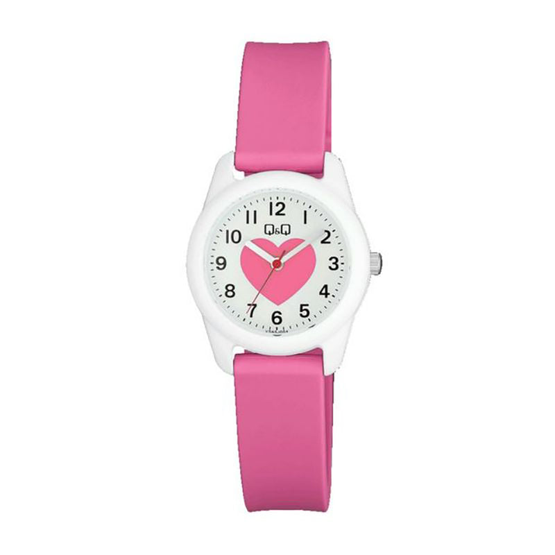 Q&Q Watch by Citizen VS65J004Y Kids Analog Watch with Pink Rubber Strap
