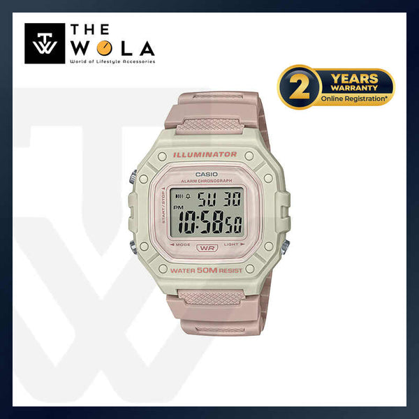 Casio Men's Digital Watch W-218HC-4A2V Pink Resin Band Watch for Men