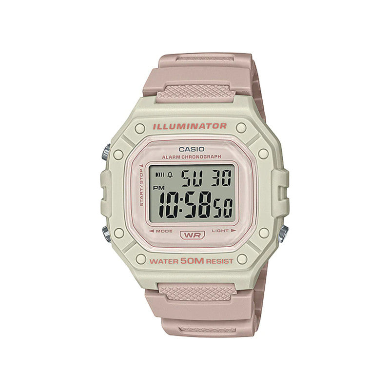 Casio Men's Digital Watch W-218HC-4A2V Pink Resin Band Watch for Men
