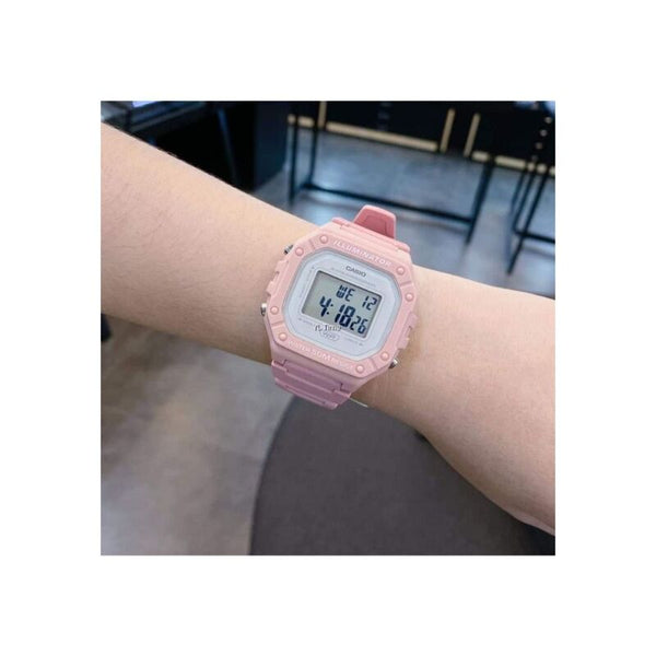 Casio Men's Digital Watch W-218HC-4A Pink Resin Band Watch for Men