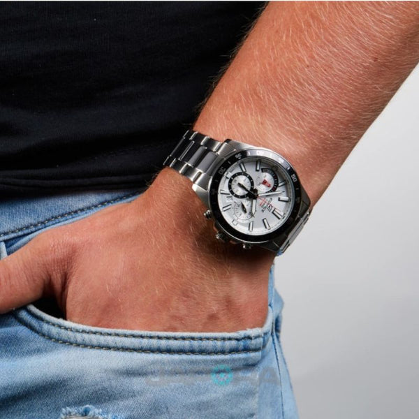 Casio Edifice Men's Chronograph Watch EFV-550D-7AV Silver Stainless Steel Band Business Watch