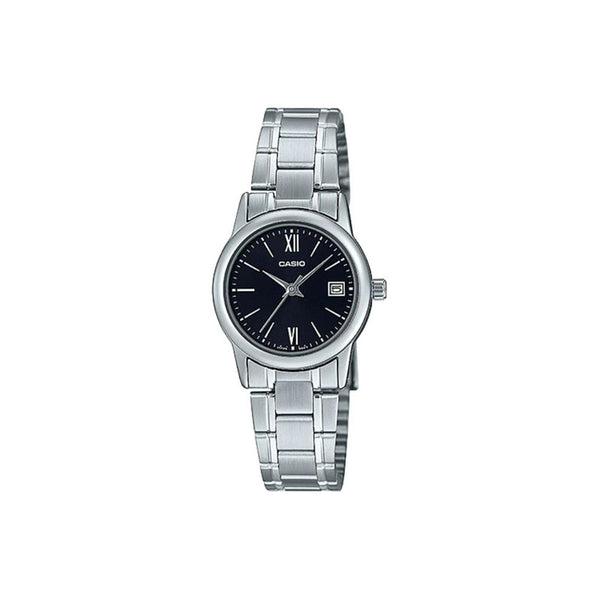 Casio Women's Analog LTP-V002D-1B3 Silver Stainless Steel Watch