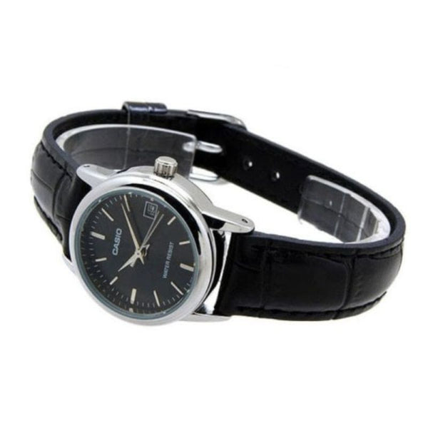 Casio Women's Analog Watch LTP-V002L-1A Black Leather Watch