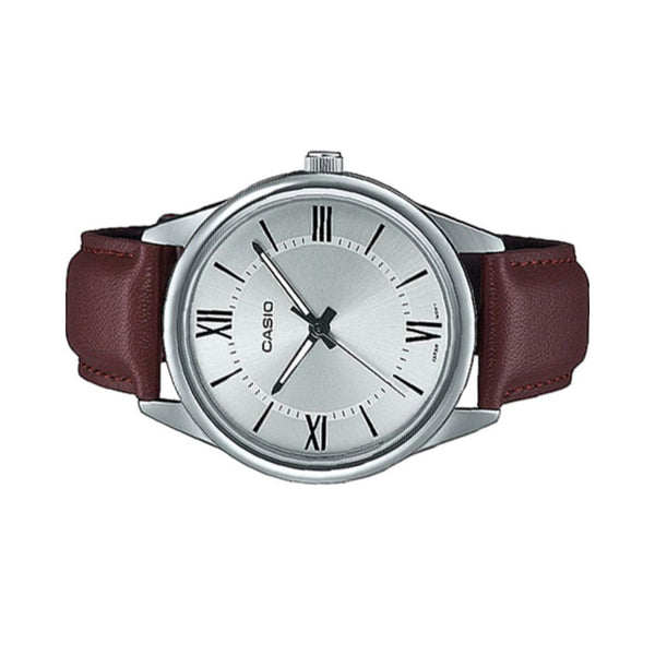 Casio Men's Analog Watch MTP-V005L-7B5 Brown Leather Watch